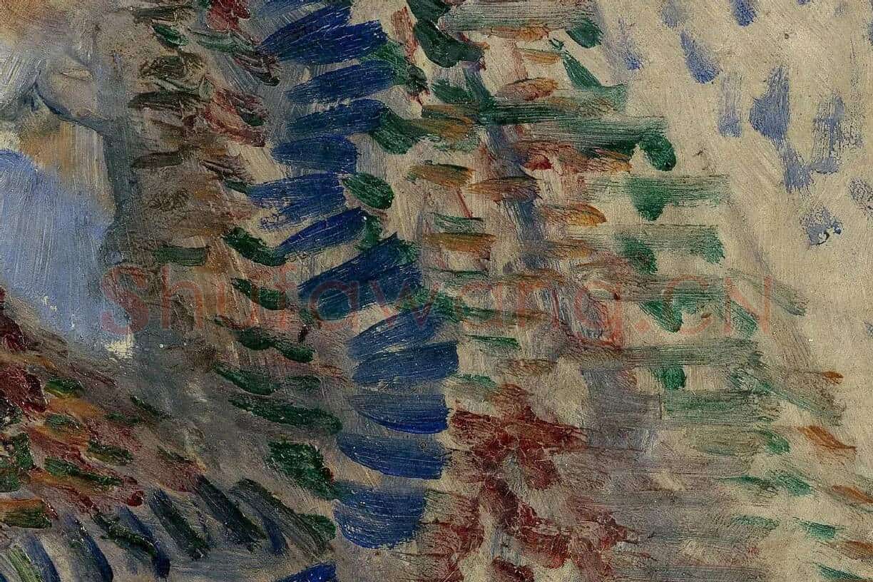 梵高1887年《自画像》油画作品局部 (3)