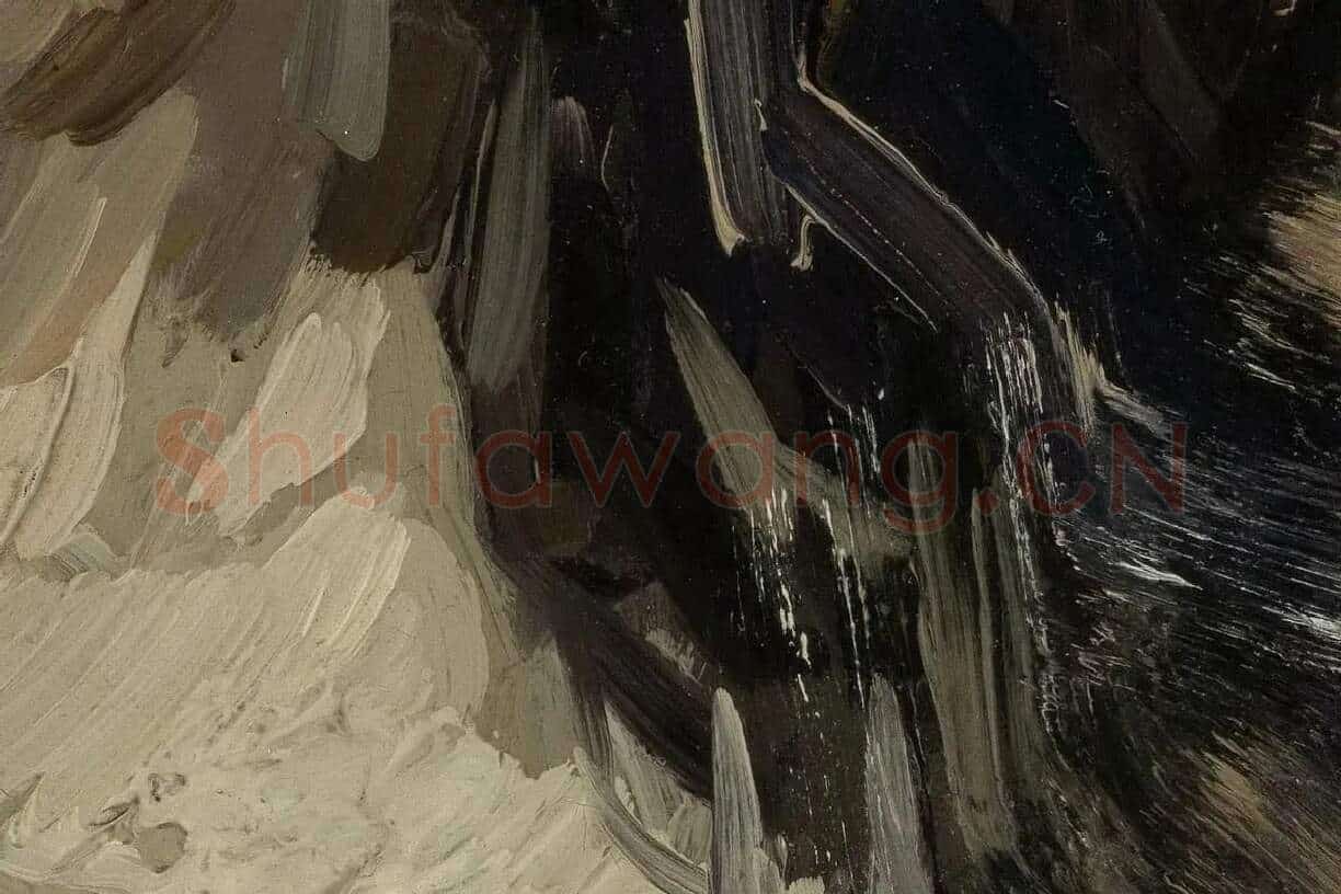 梵高油画人物头像《头发松弛的女人头像》局部细节 (4)