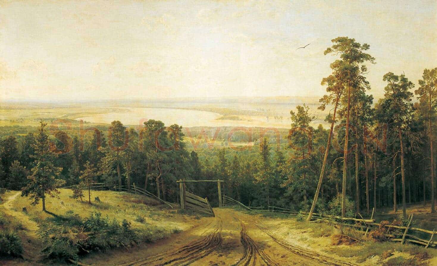 希施金油画森林风景《耶拉布加的森林》高清图片