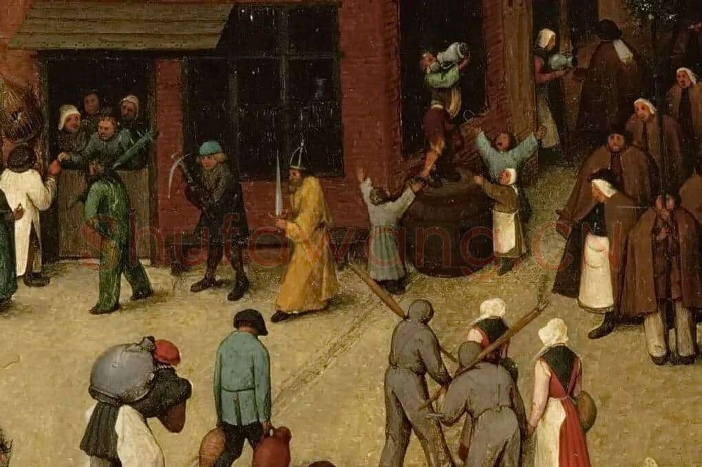 彼得·勃鲁盖尔作品《谢肉祭和四旬斋的斗争》局部 (9)