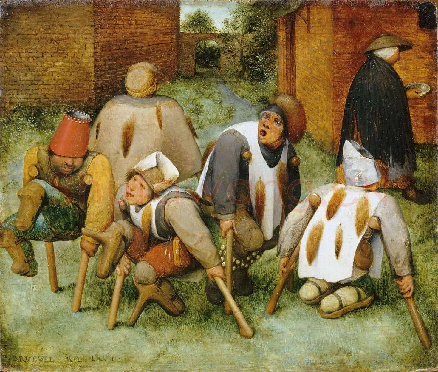 老勃鲁盖尔油画作品《乞丐》高清大图