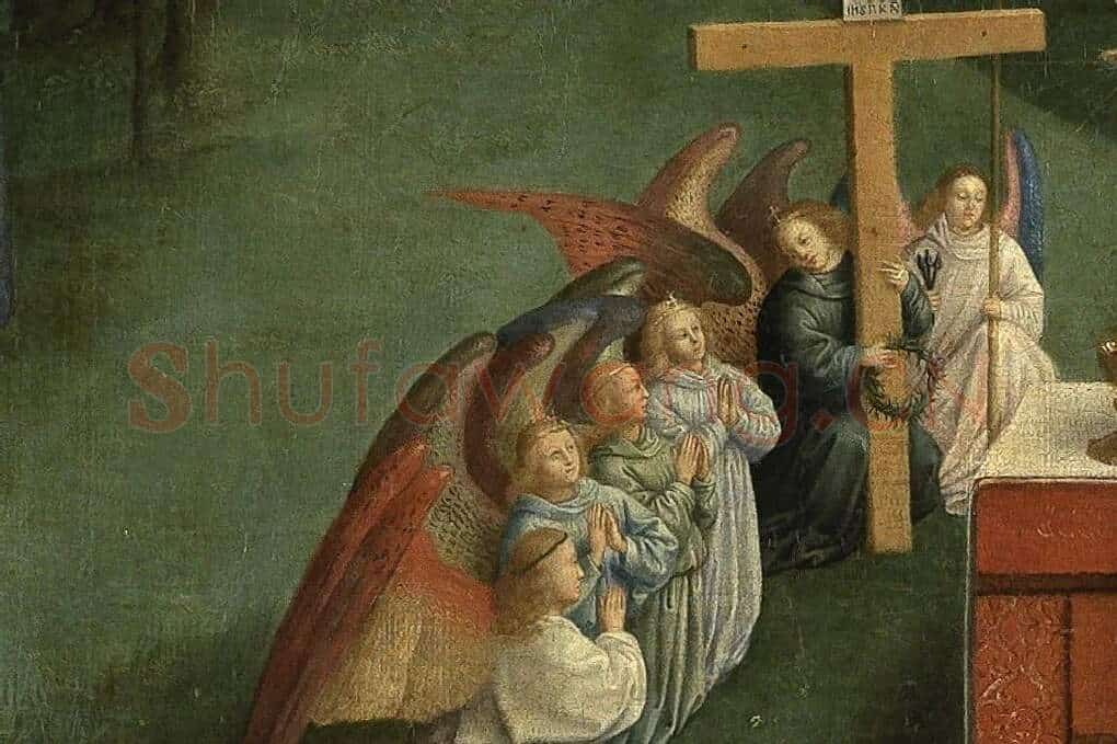 扬‧范艾克祭坛画作品《羔羊的颂赞》局部 (2)