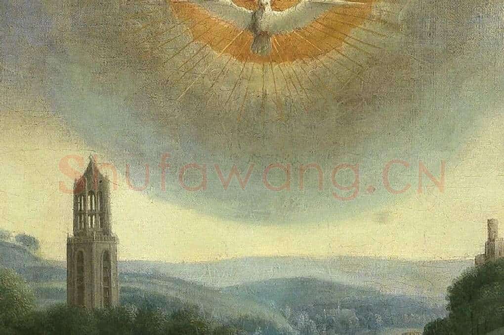 扬‧范艾克祭坛画作品《羔羊的颂赞》局部 (7)
