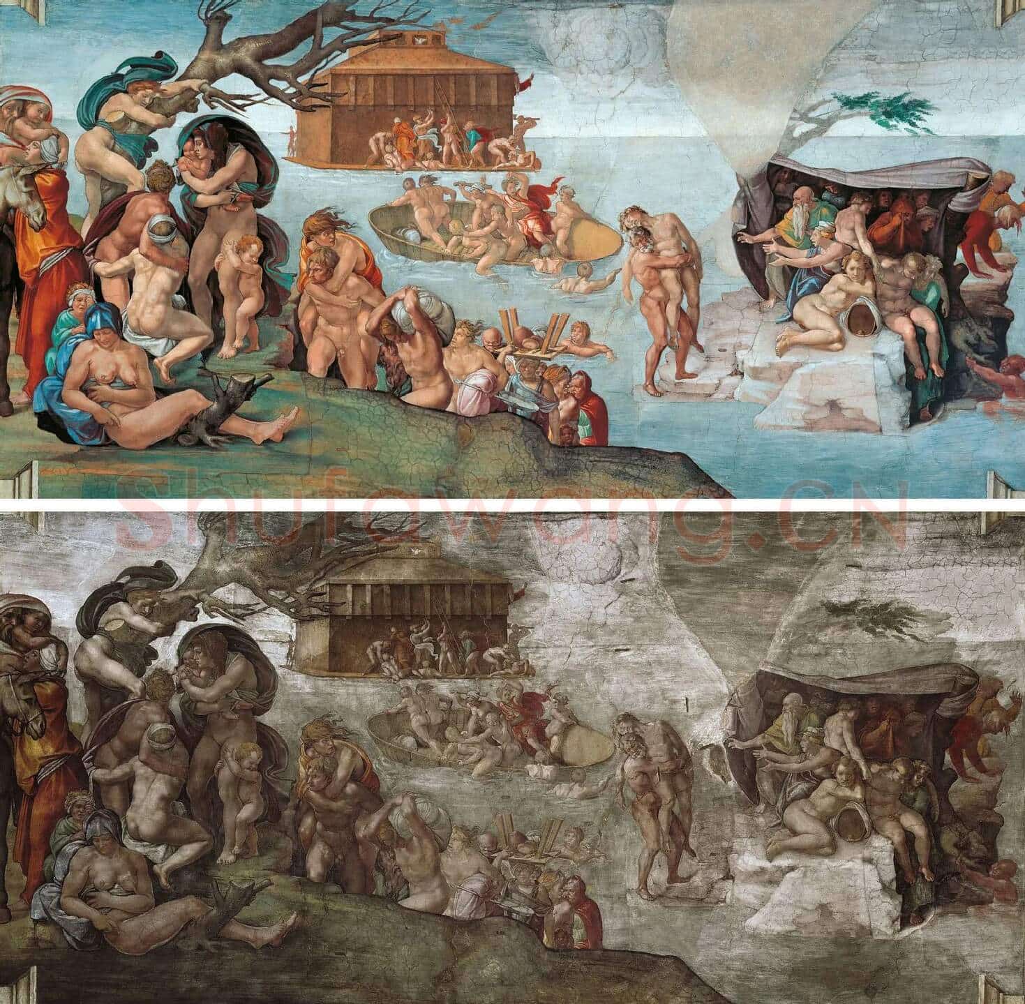 米开朗基罗壁画《洪水》高清大图