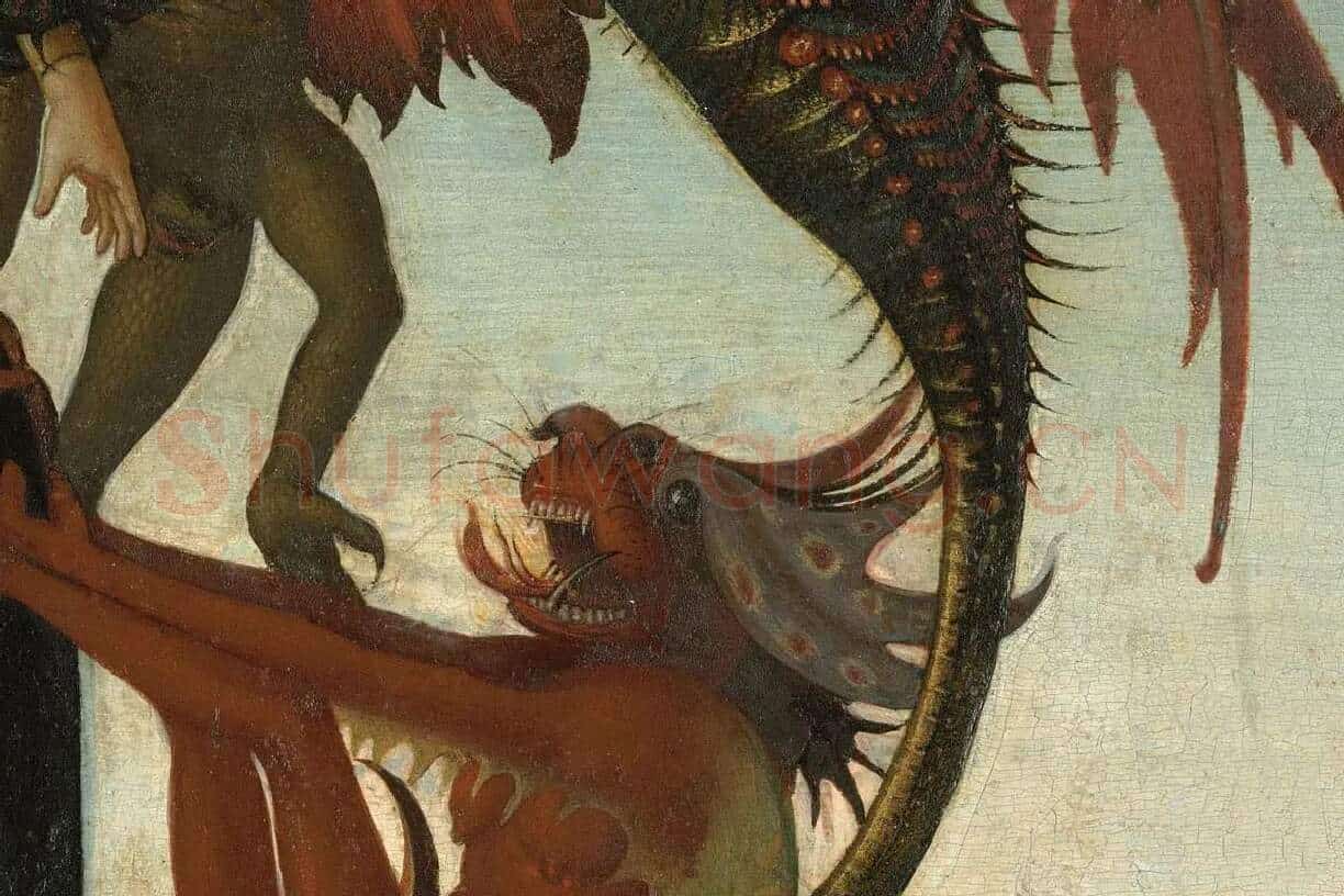 米开朗基罗油画作品《圣安东尼的痛苦》局部 (4)