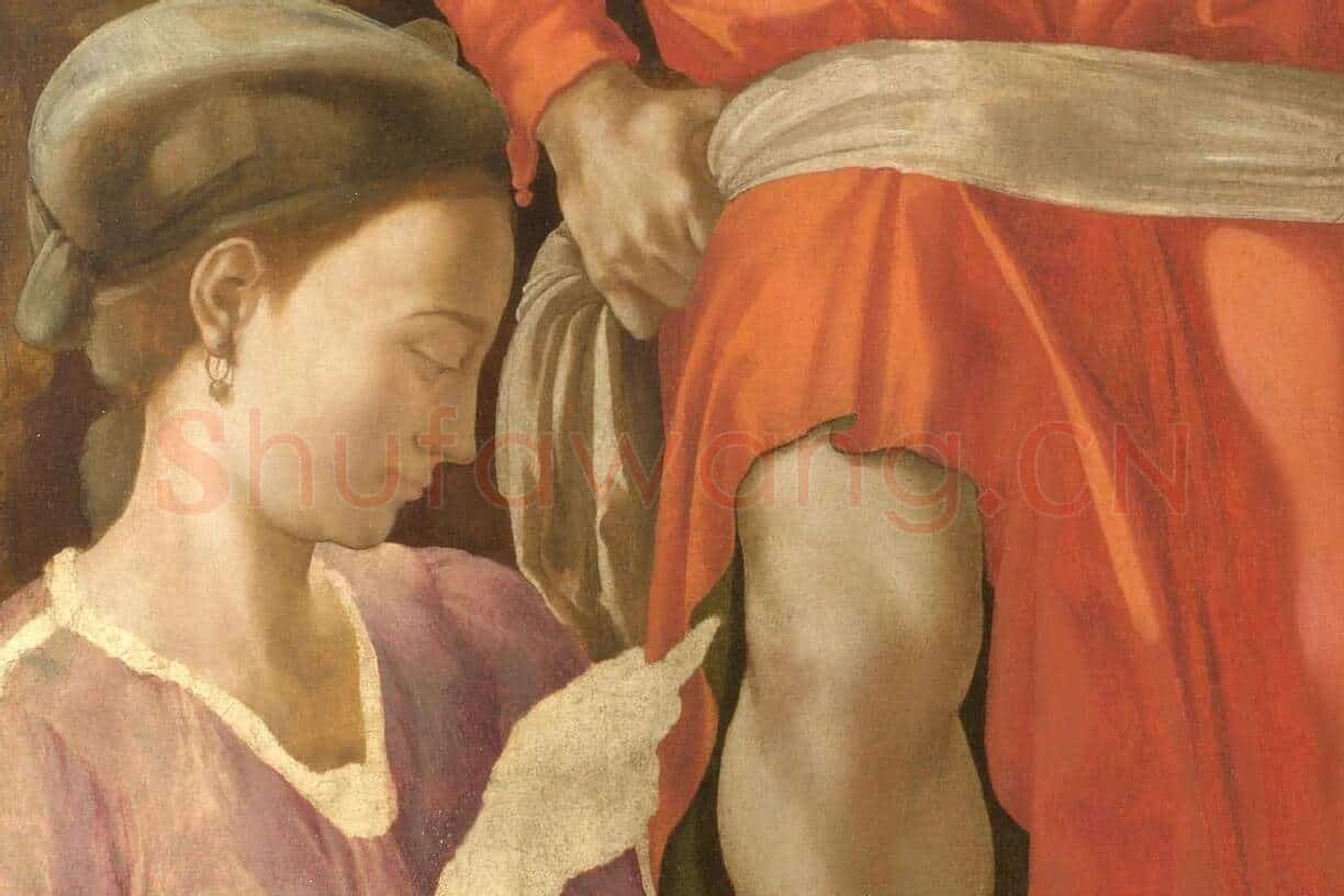 米开朗基罗蛋彩画作品《安葬》局部 (3)