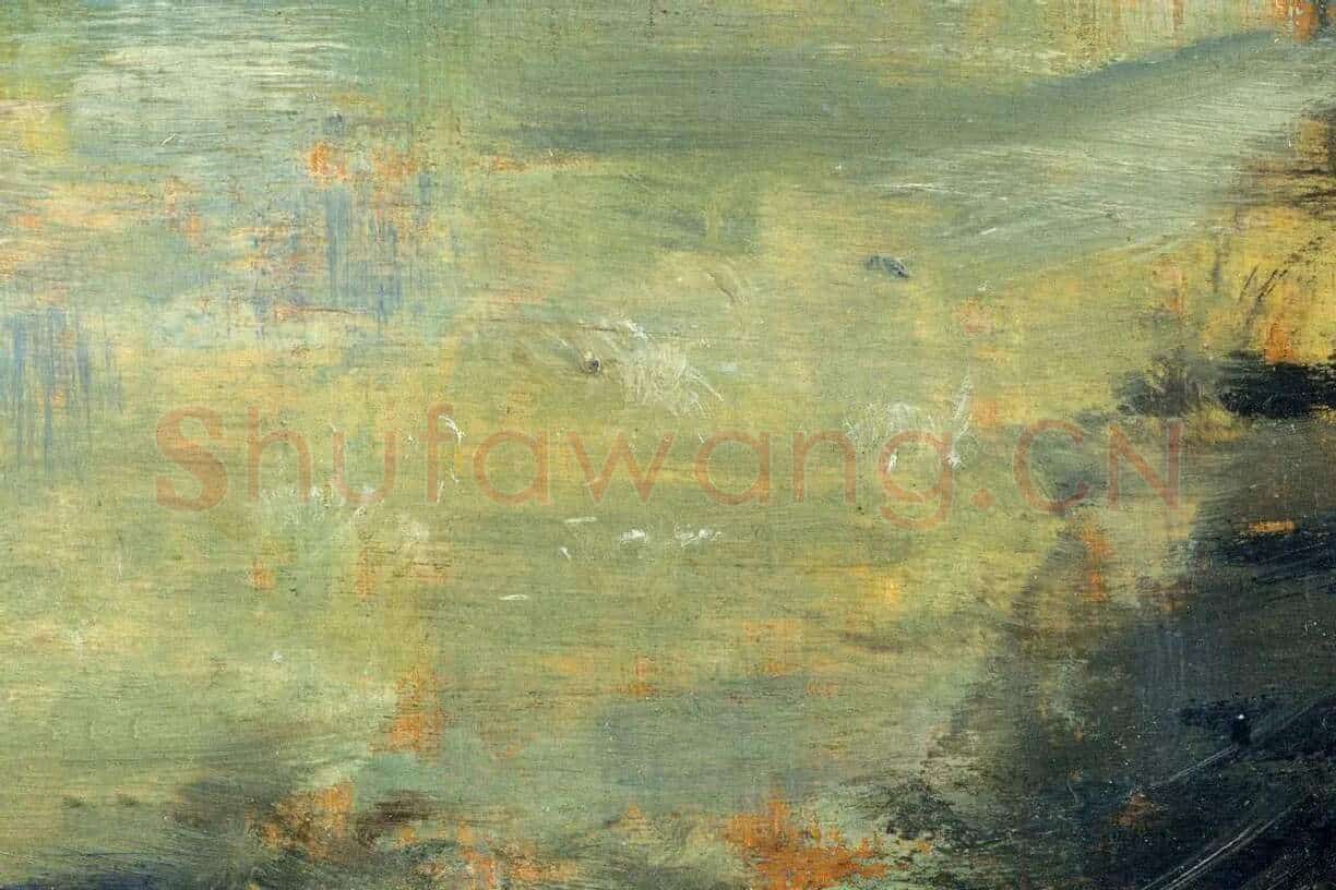 修拉油画风景作品《圣图安风景》局部 (2)