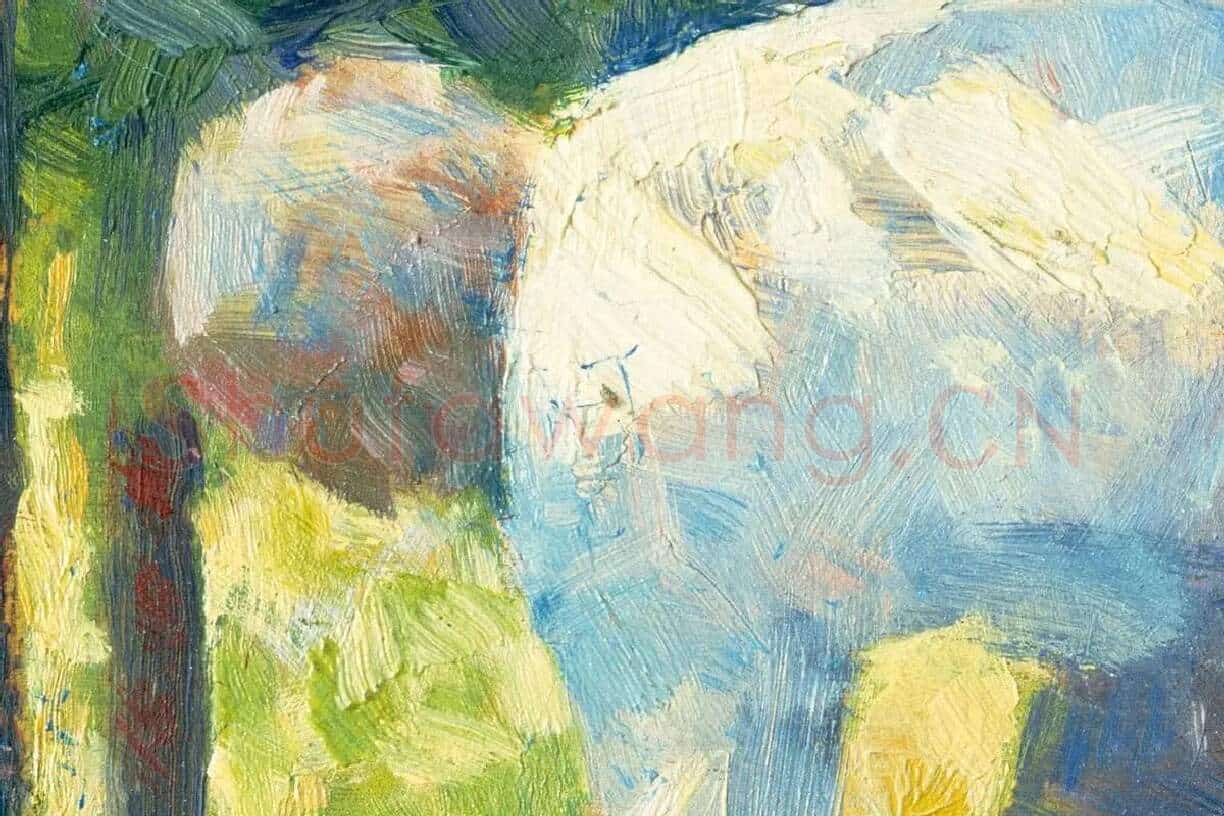 乔治·修拉油画作品《园丁》局部 (1)