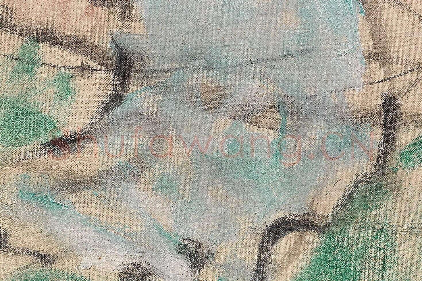马蒂斯油画作品《浴者，仙女与牧神》高清大图局部 (5)