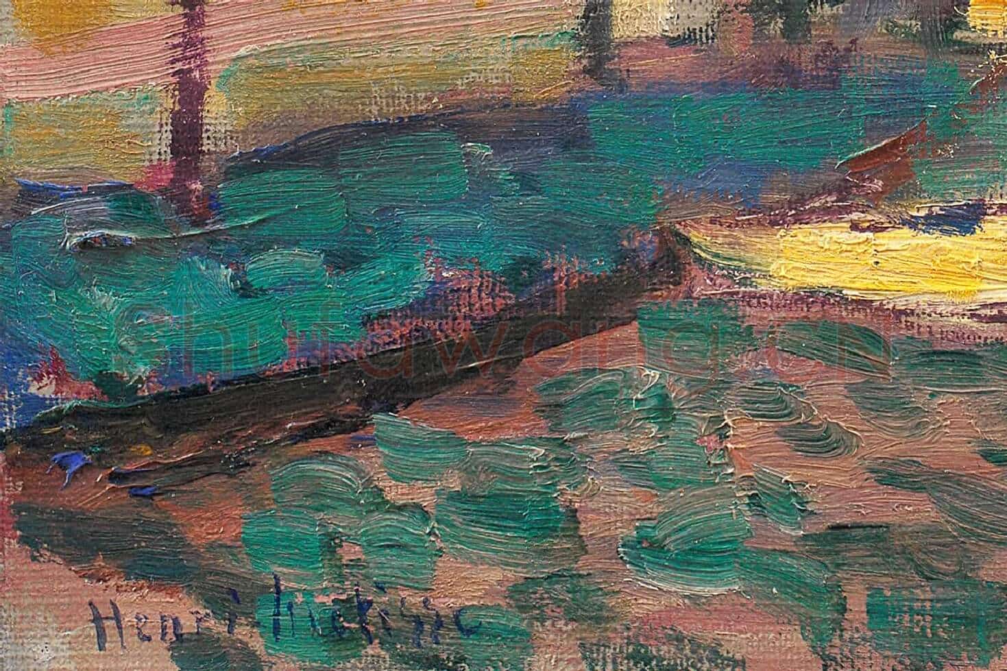 马蒂斯油画风景《阿尔克伊的街道》局部 (4)