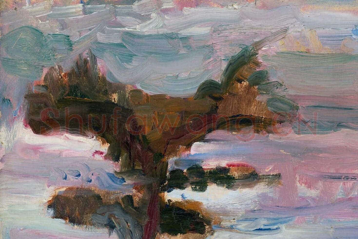 马蒂斯油画风景《科西嘉风景》局部 (1)
