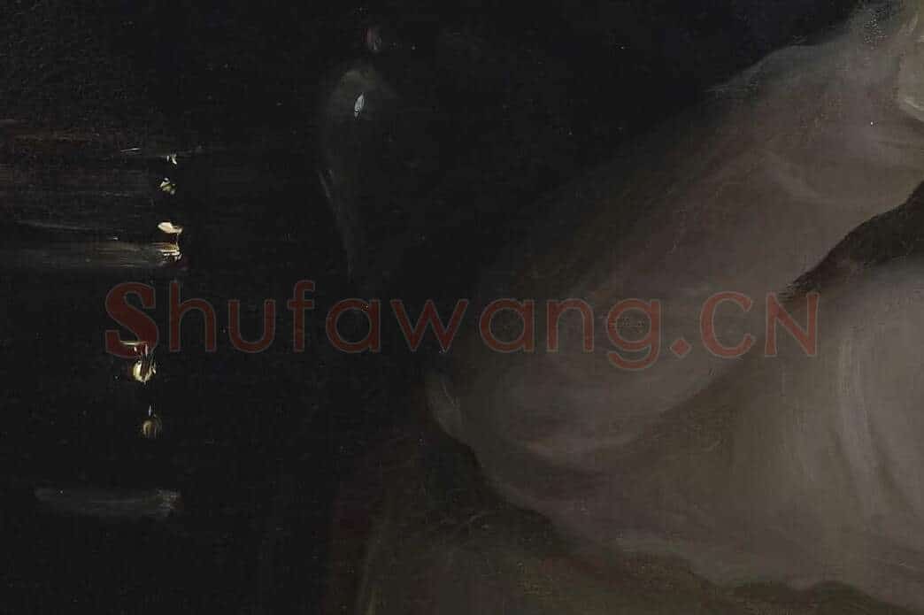 萨金特油画人物《西尔斯夫人肖像》局部 (3)