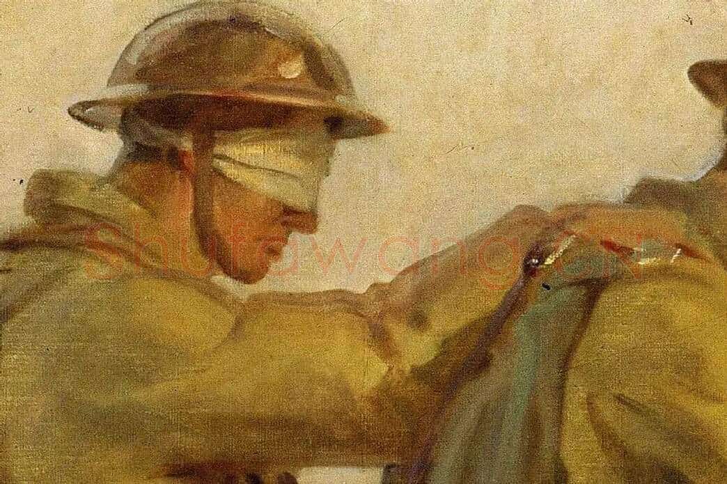萨金特战争题材油画作品《Gassed》局部 (4)