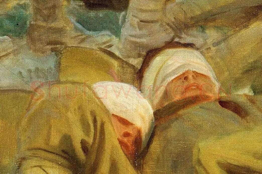 萨金特战争题材油画作品《Gassed》局部 (10)