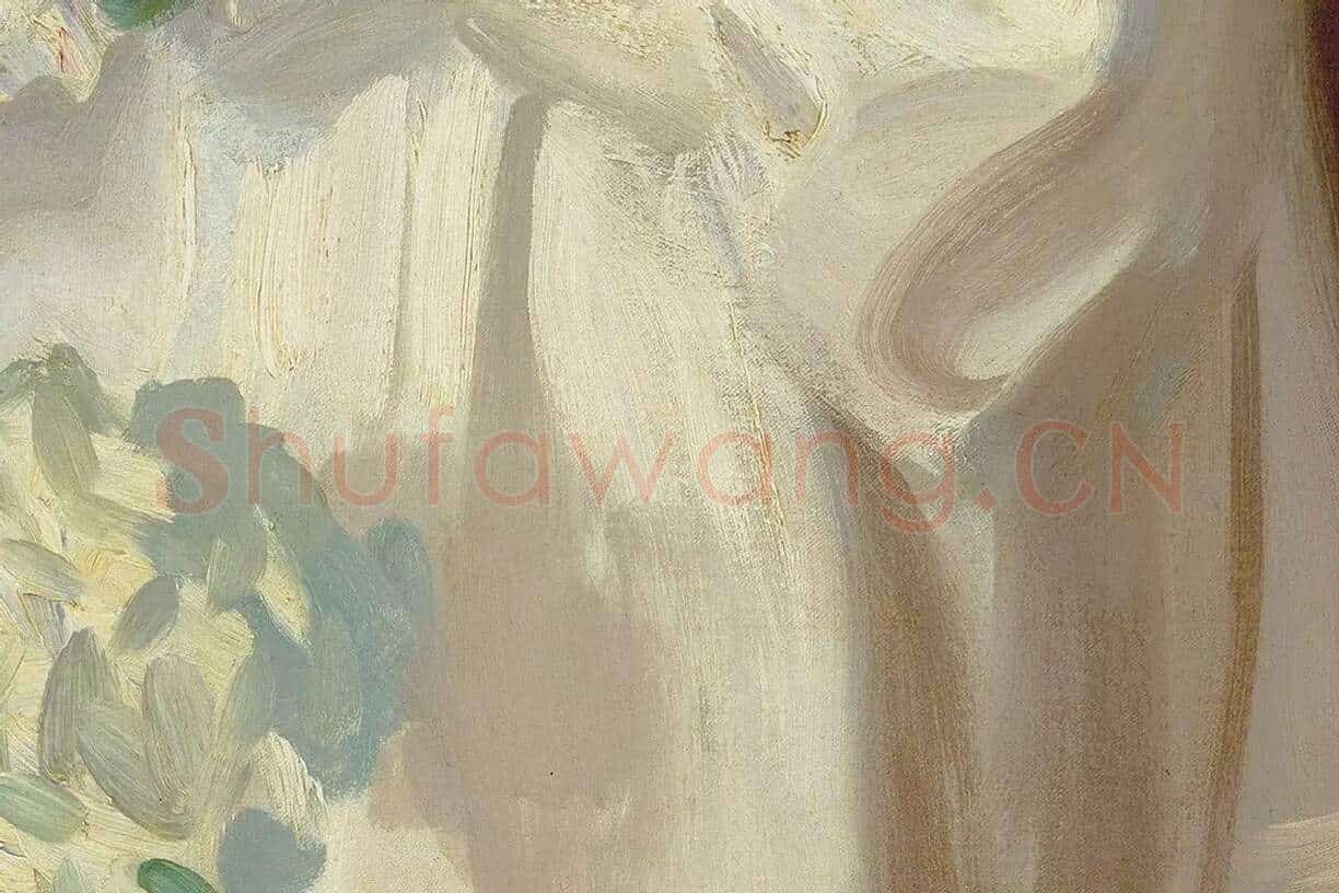 萨金特油画作品小女孩肖像《Helen Sears》局部 (8)