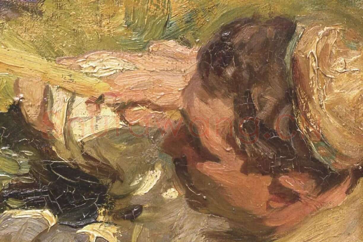 萨金特印象派风格油画作品《钓鱼的男人》 (1)