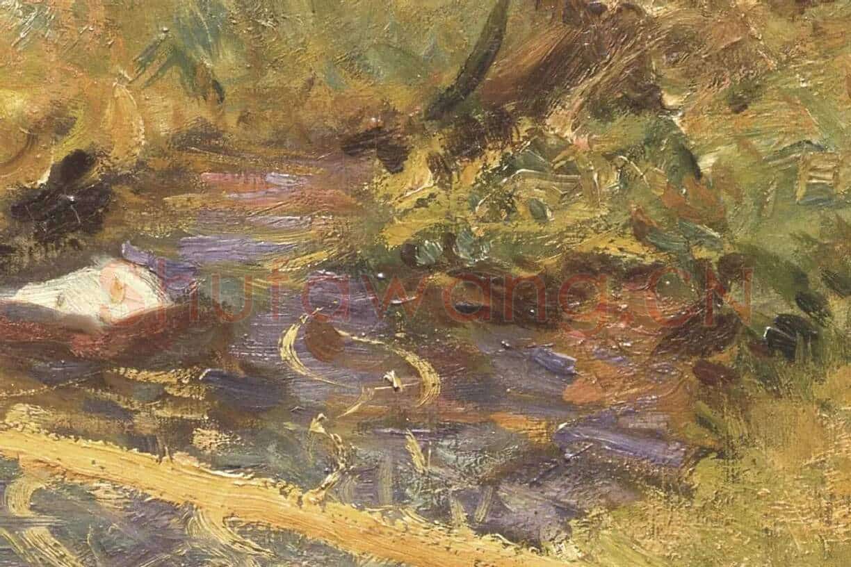 萨金特印象派风格油画作品《钓鱼的男人》 (2)