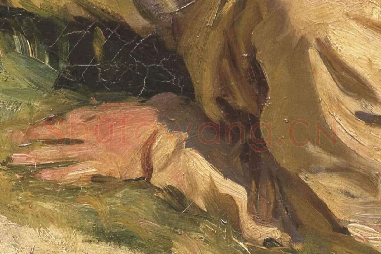 萨金特印象派风格油画作品《钓鱼的男人》 (5)