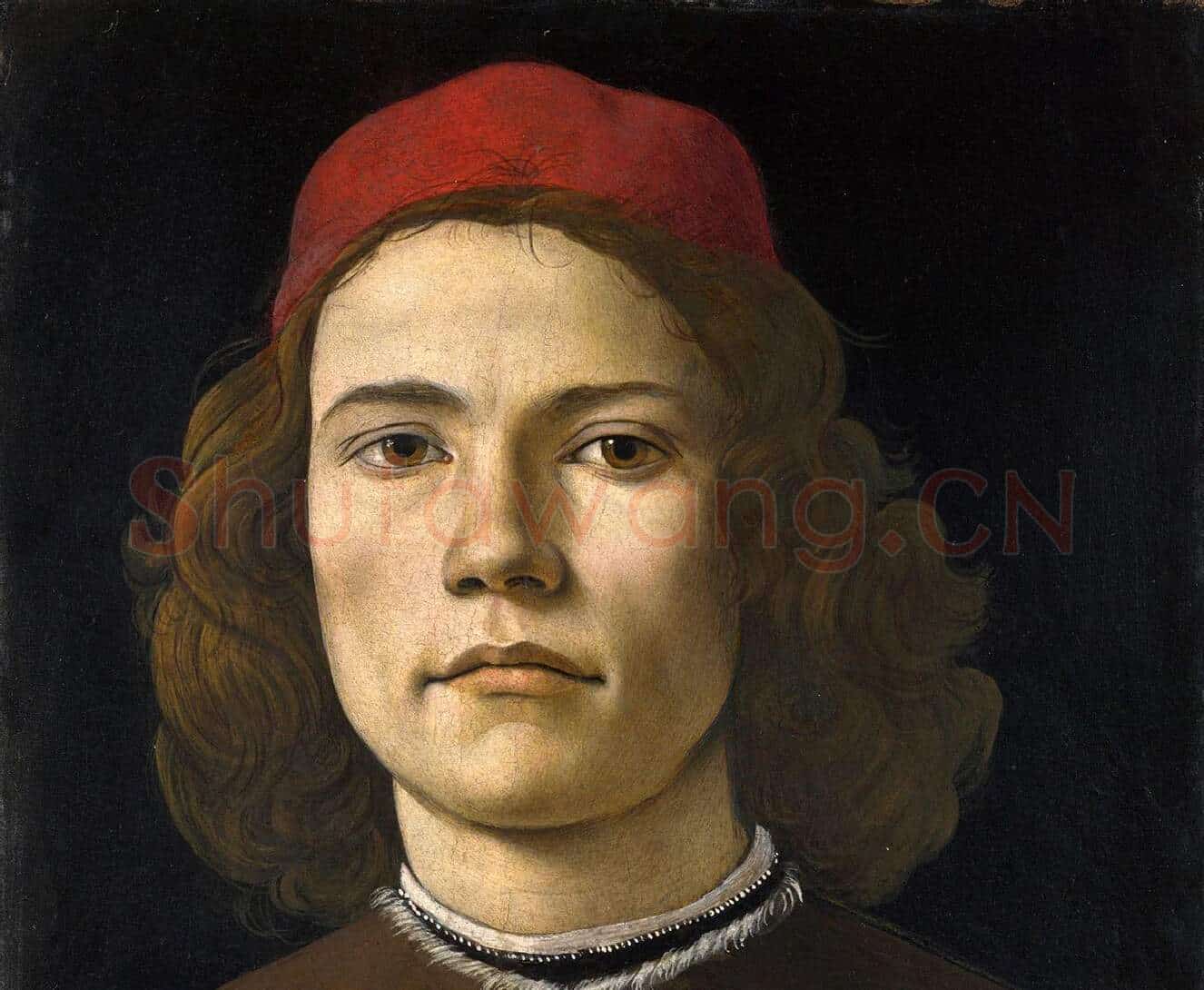 波提切利作品《年轻男子的肖像画》_01