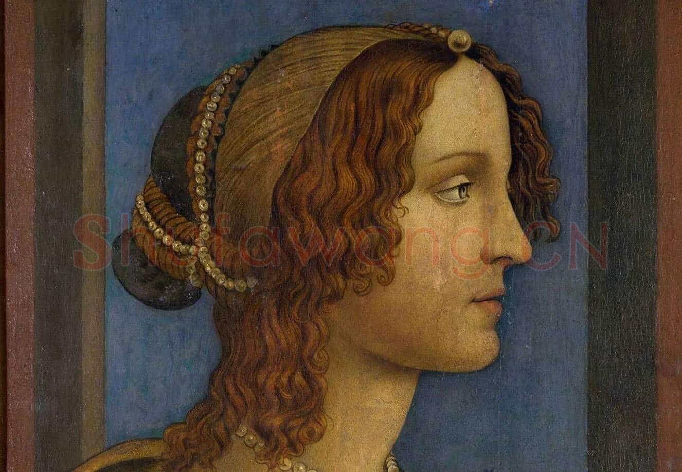 波提切利肖像画作品《侧面女士肖像》_02