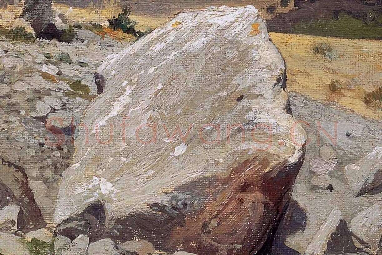 希施金风景作品 岩石与石头局部细节 (2)