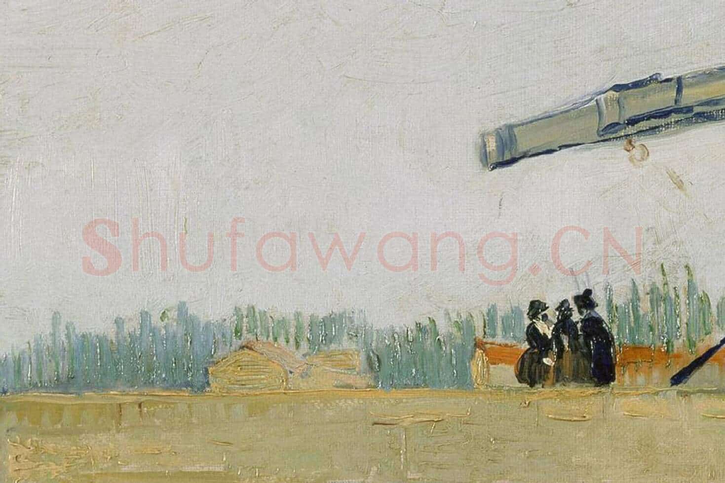 梵高油画风景《朗格卢瓦桥》局部 (5)