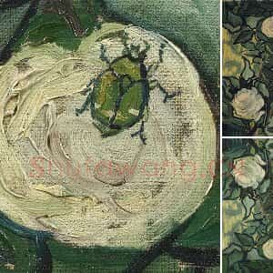 梵高作品《玫瑰和甲虫》