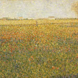 修拉点彩风景《Alfalfa, St. Denis》油画作品