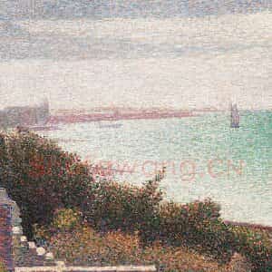 乔治·修拉点彩画《海峡风景》油画作品